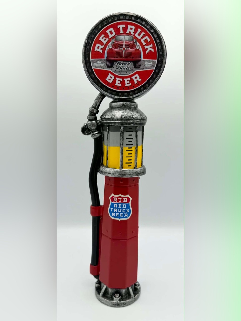 Red Truck Beer Tap Handle Gas Pump Fill'er Up High Trail Amber Ale Rare